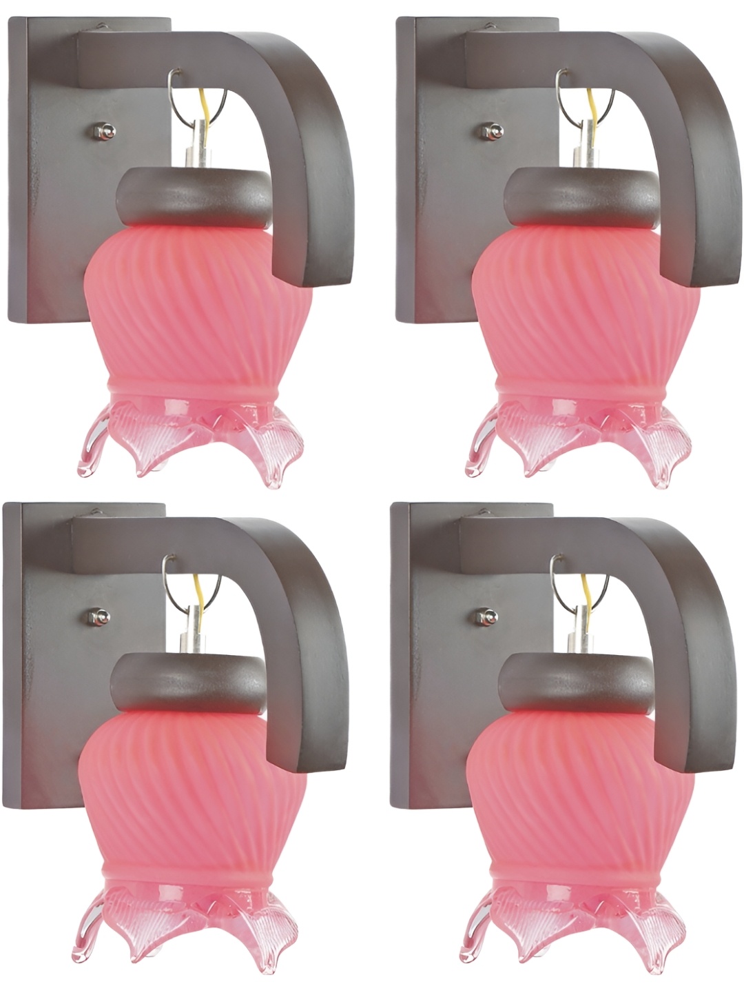 

1ST TIME Pink & Black 4 Pieces Glass Contemporary Wall Lamp