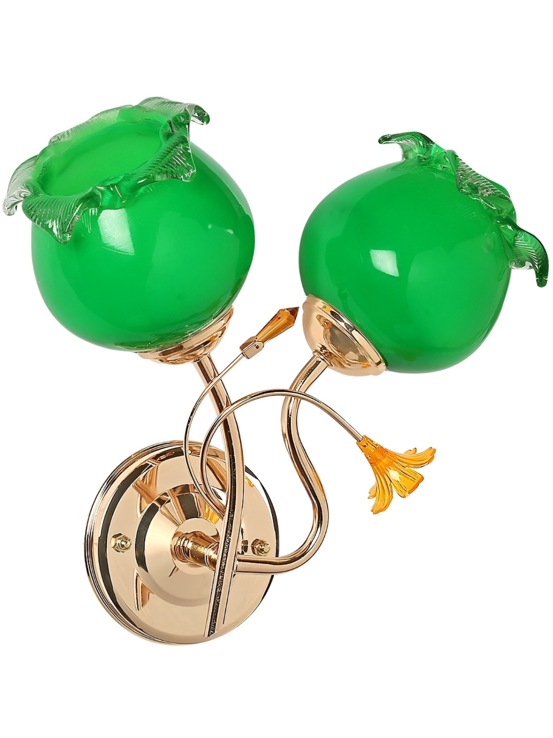 

1ST TIME Green & Gold-Toned Glass Contemporary Wall Lamp
