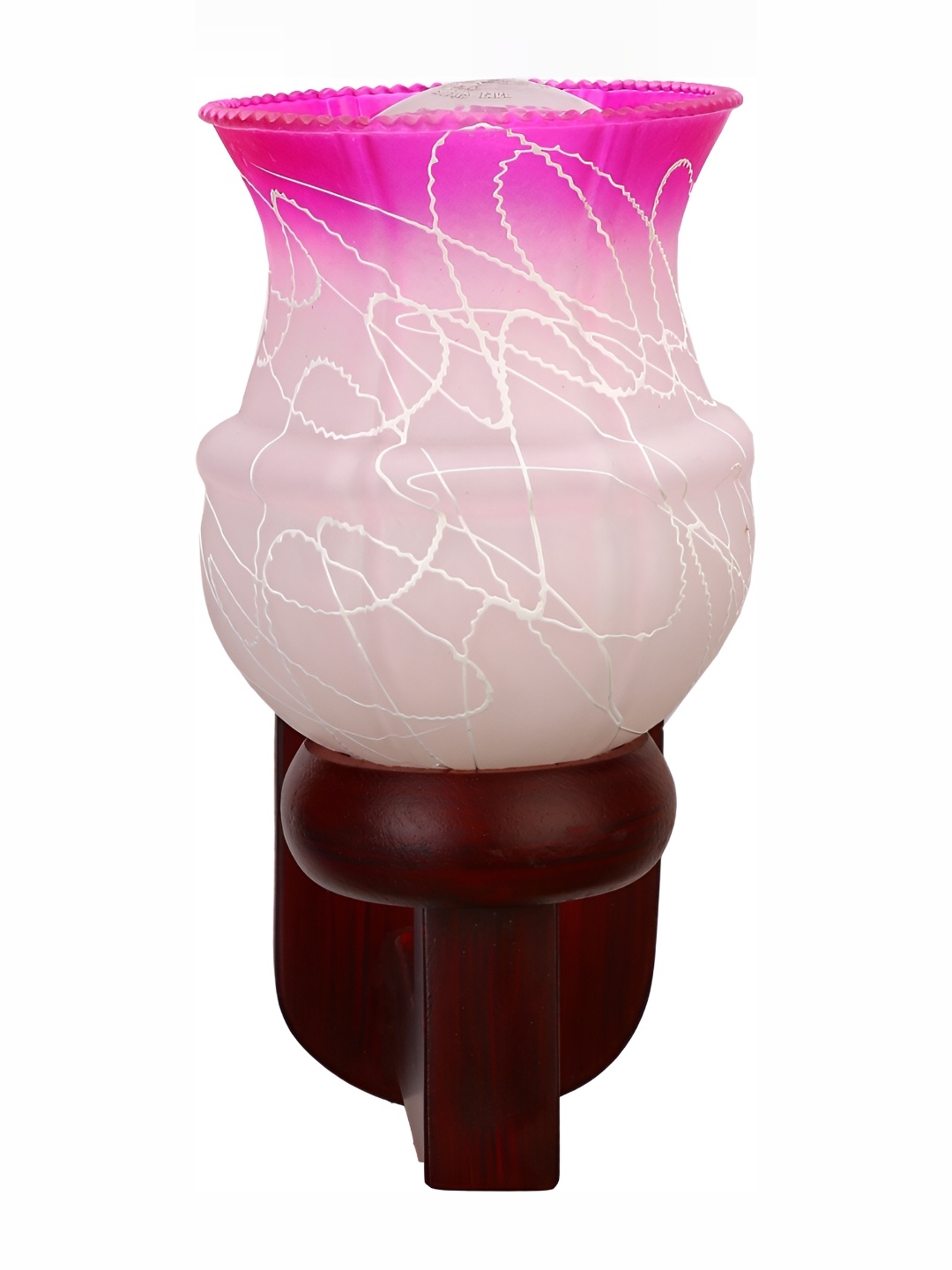 

1ST TIME White & Pink Textured Glass Contemporary Bell Shaped Wall Lamp