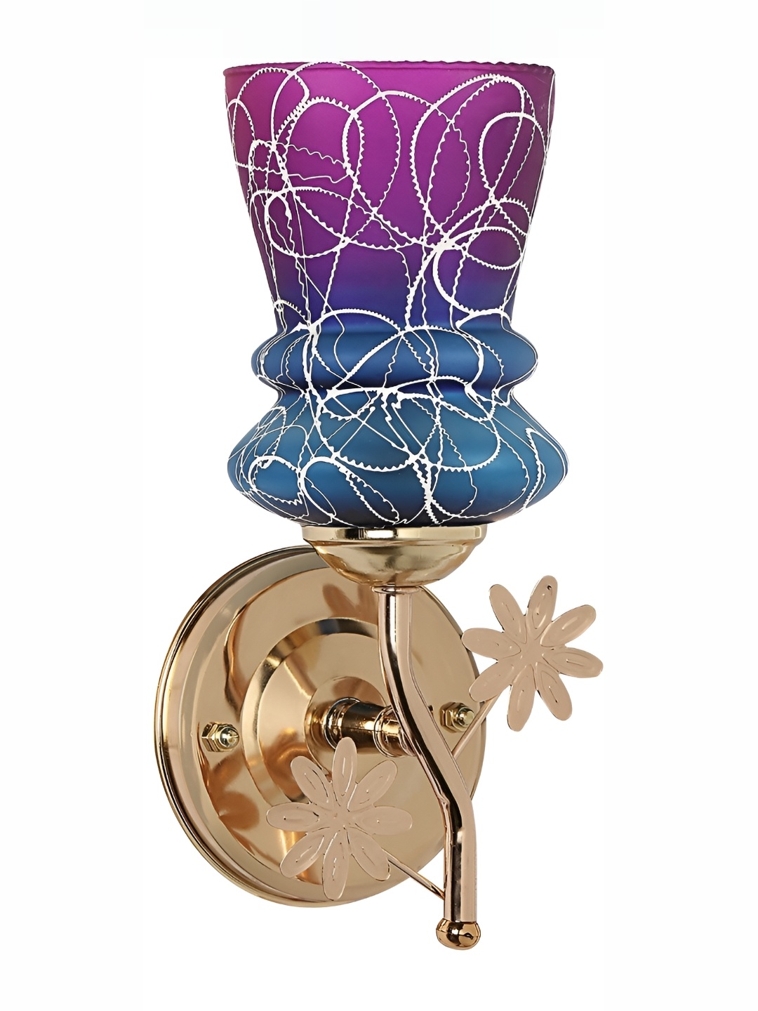

1ST TIME Purple & Blue Printed Abstract Shaped Glass Wall Lamp