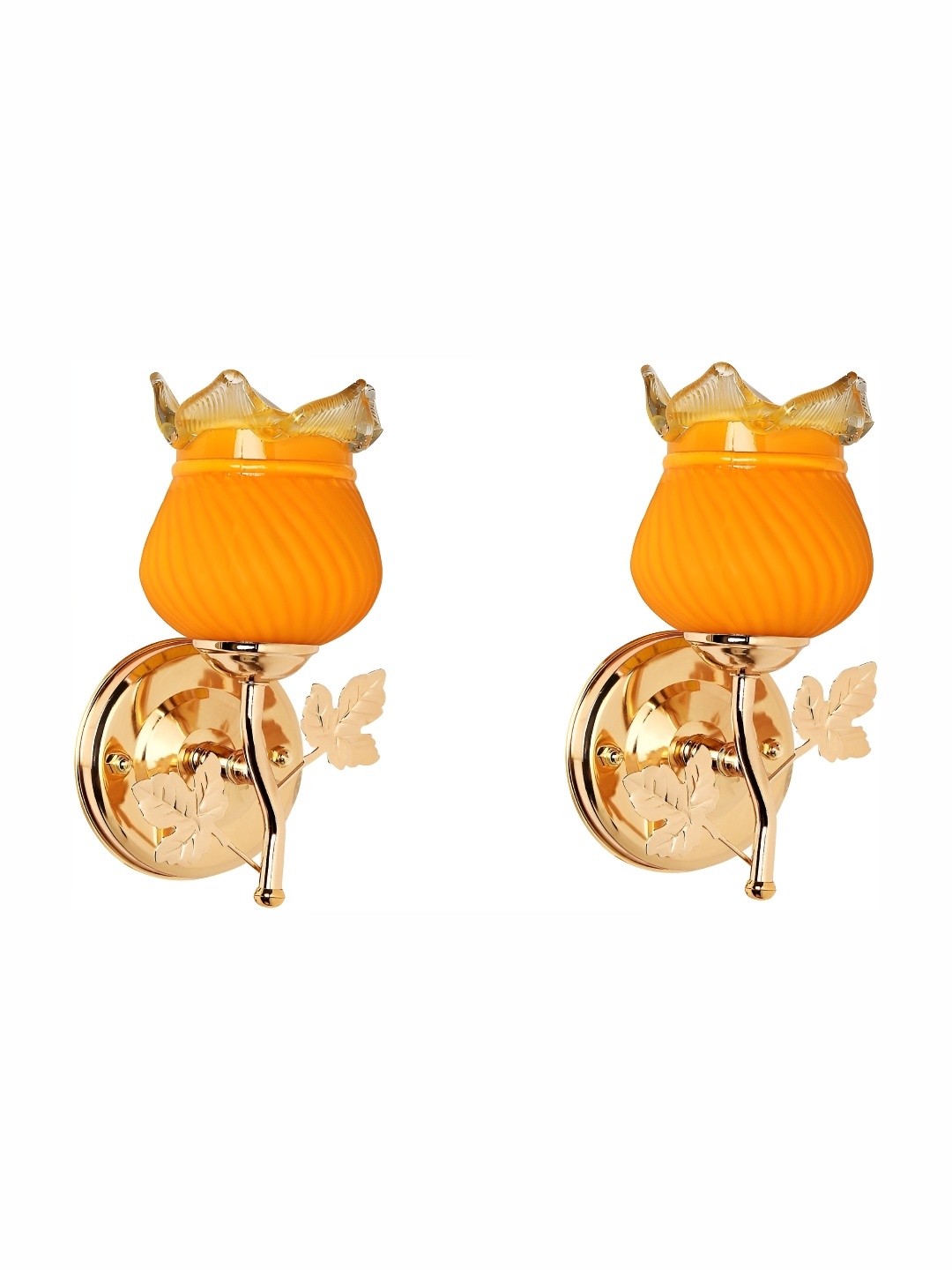 

1ST TIME Orange & Beige 2 Pieces Glass Contemporary Wall Lamp