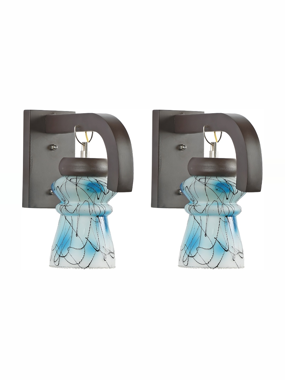 

1ST TIME Blue Glass 2 Pieces Traditional Rectangle Shaped Wall Lamp