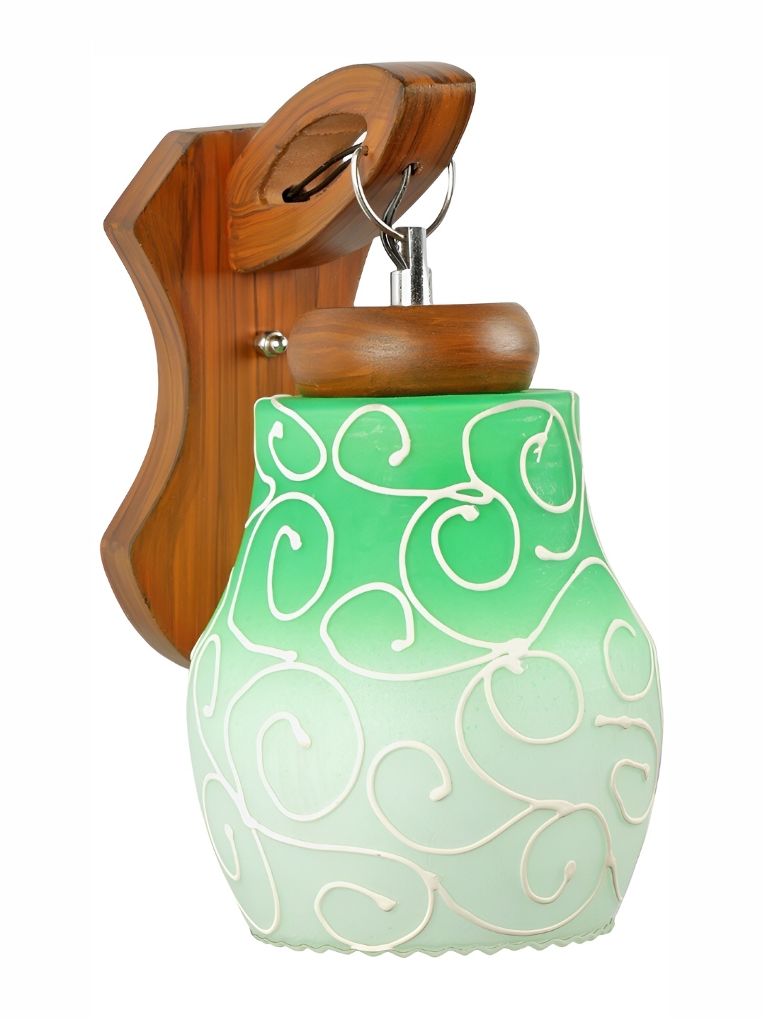 

1ST TIME White & Green Printed Glass Contemporary Wall Lamp
