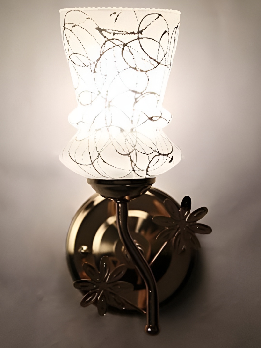 

1ST TIME White Textured Glass Contemporary Bell Shaped Wall Lamp