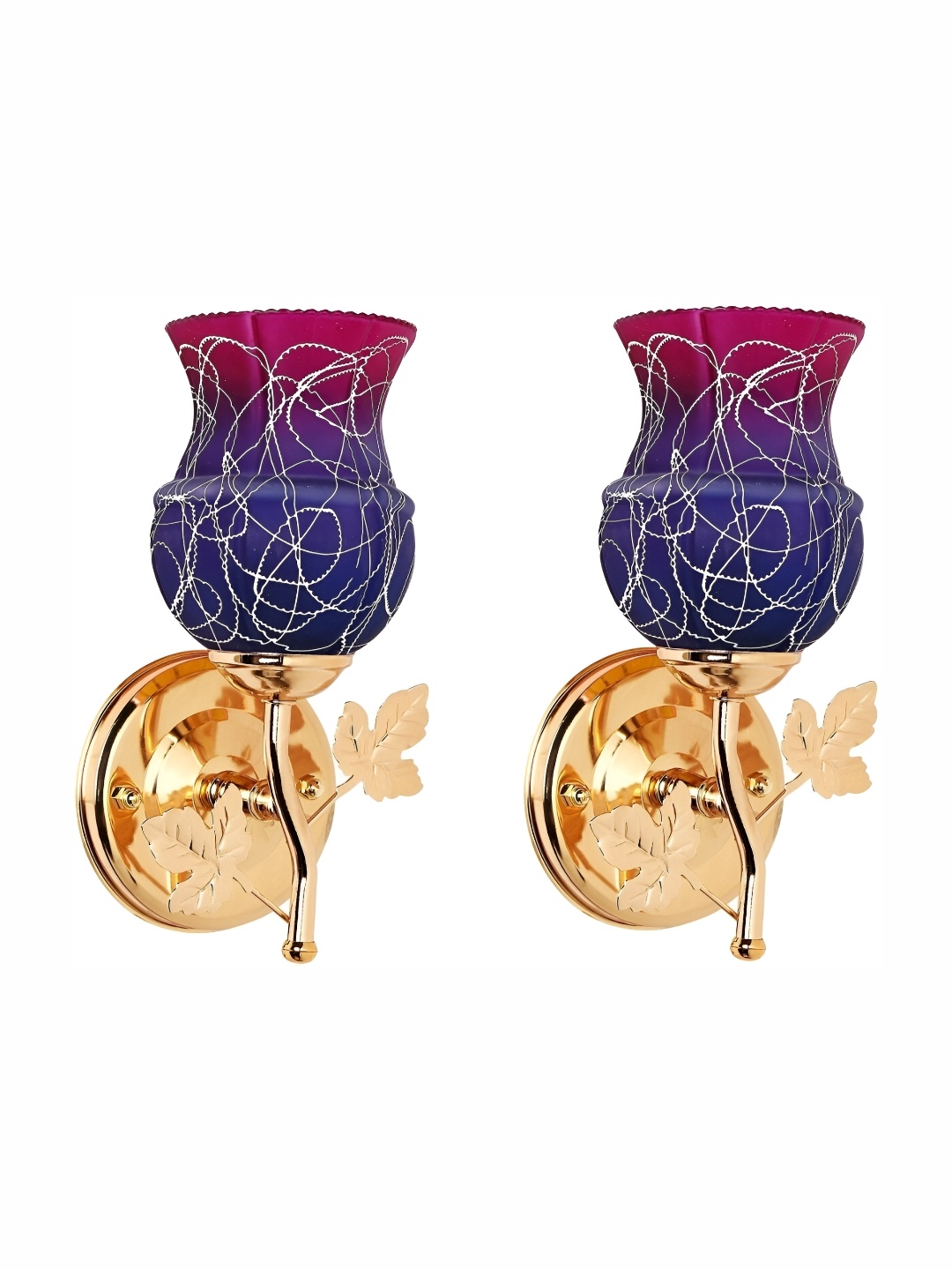 

1ST TIME Blue & Red 4 Pieces Printed Glass Contemporary Wall Lamp