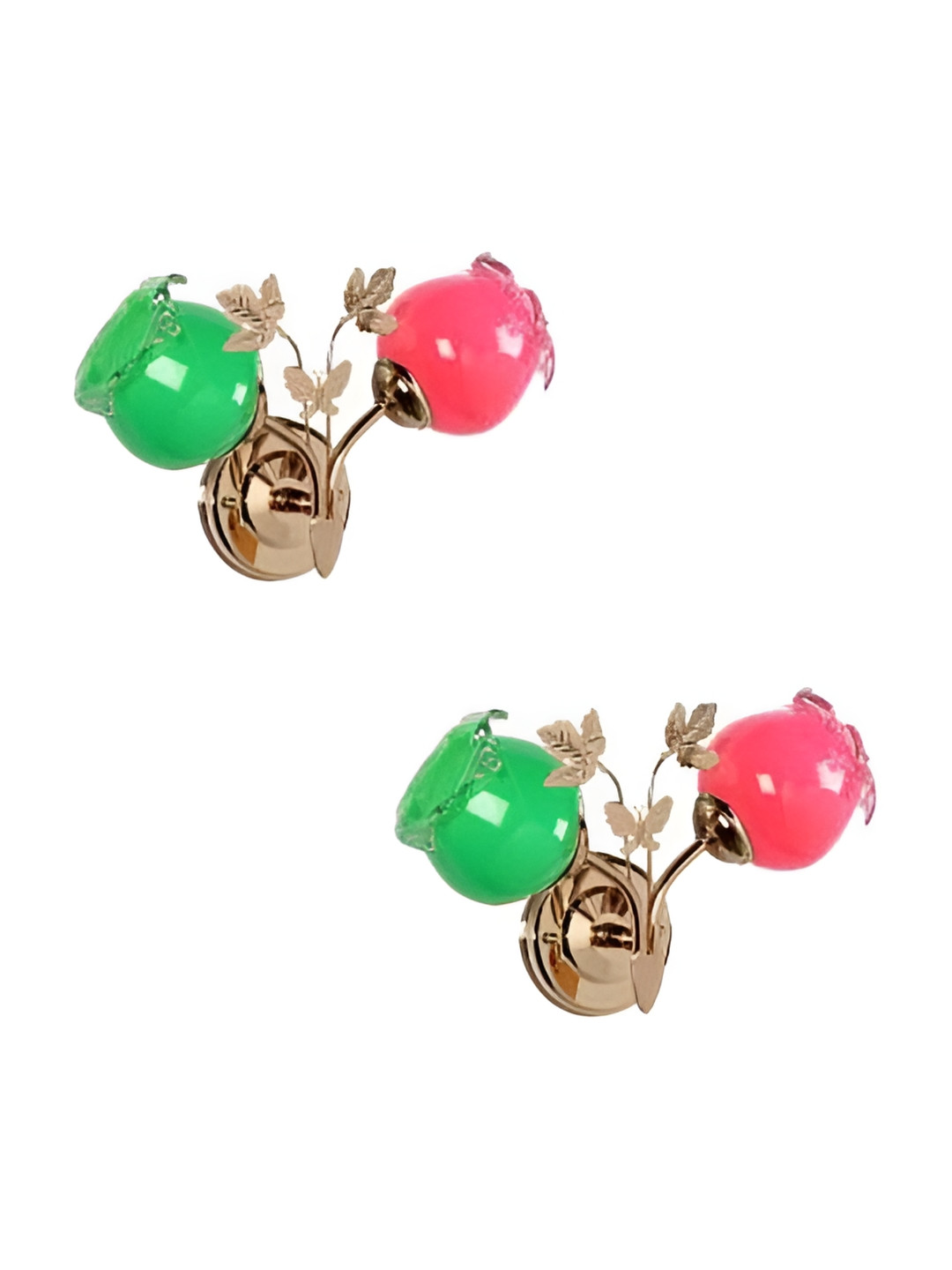 

1ST TIME Green & Pink 2 Pieces Glass Self Assembly Bell Contemporary Wall Lamps