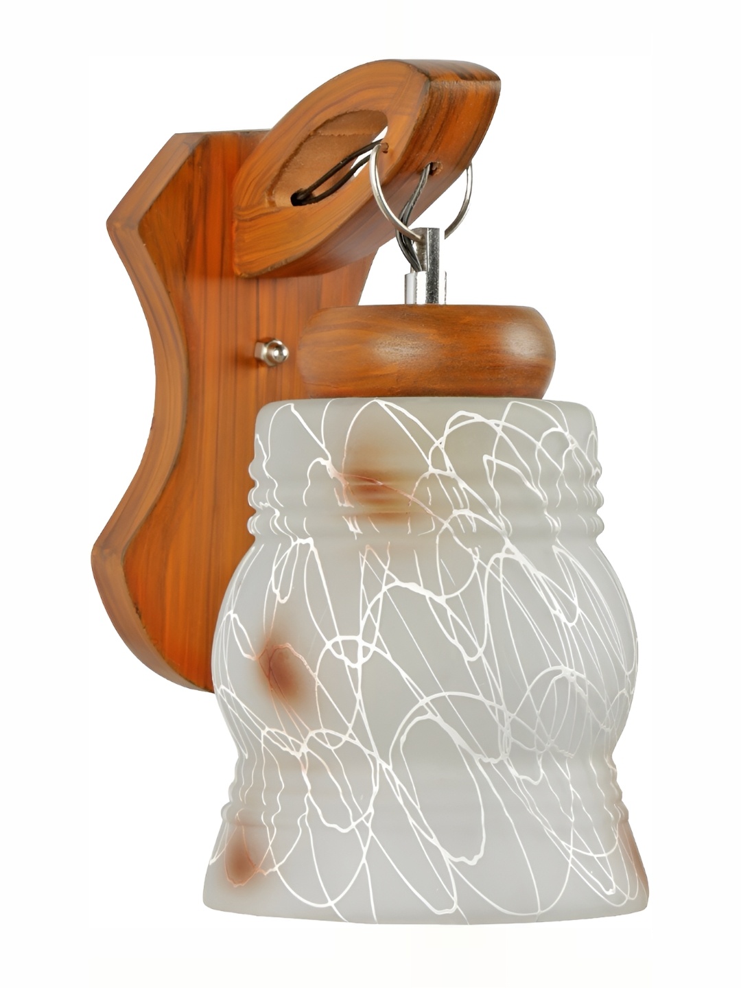 

1ST TIME Grey & Brown Printed Glass Traditional Rectangle Shaped Wall Lamp