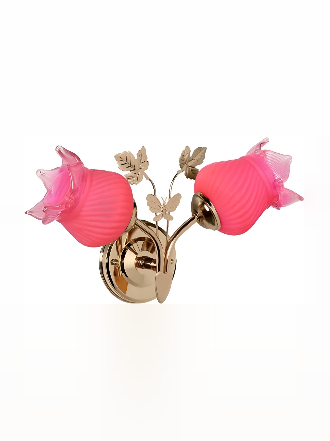 

1ST TIME Pink & Gold-Toned Textured Glass Self Assembly Bell Contemporary Wall Lamp