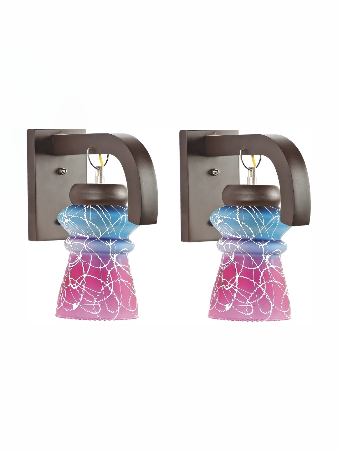 

1ST TIME Black & Blue 2 Pieces Printed Glass Contemporary Wall Lamp
