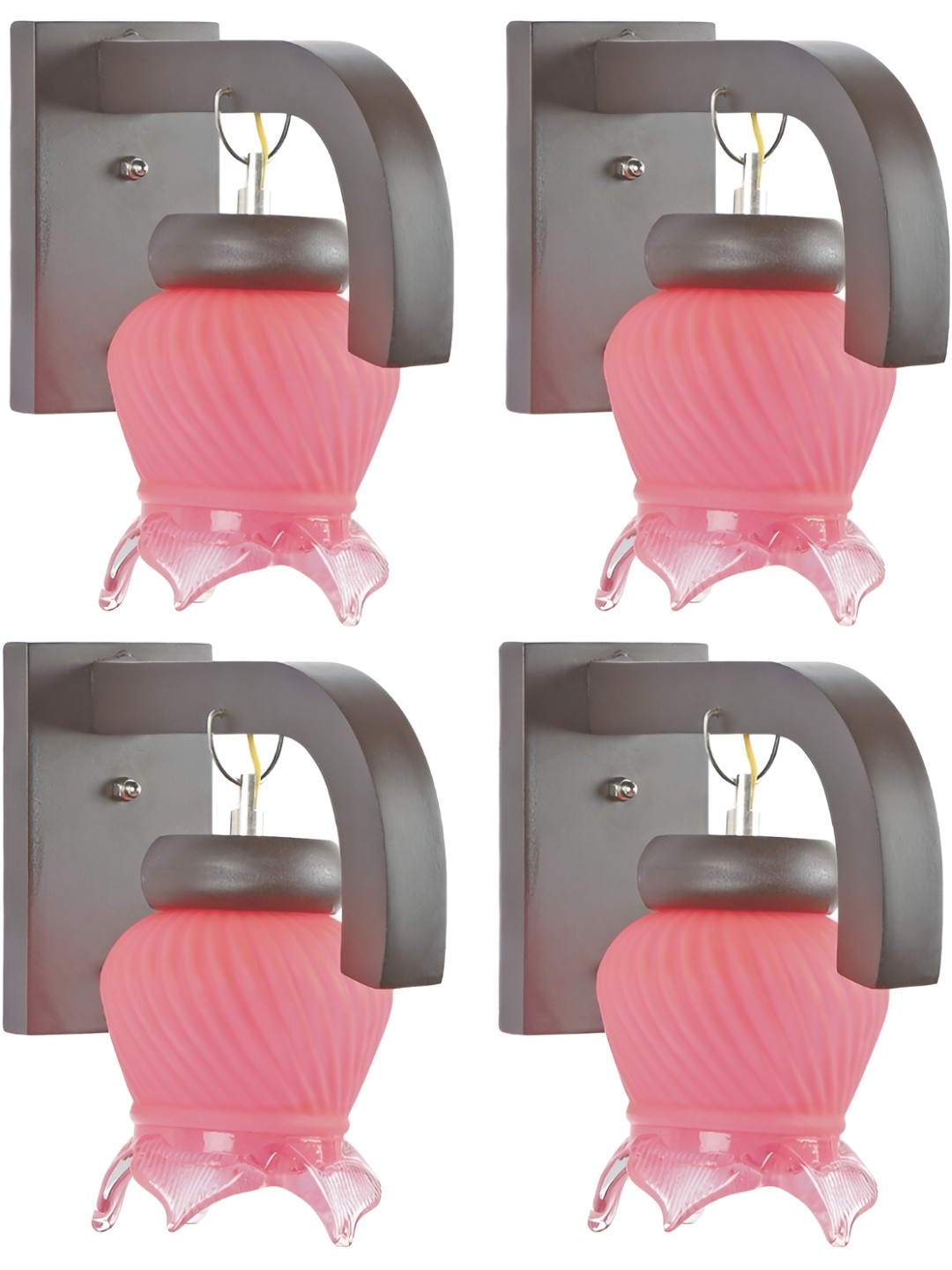 

1ST TIME Pink & Black 4 Pieces Glass Contemporary Wall Lamp