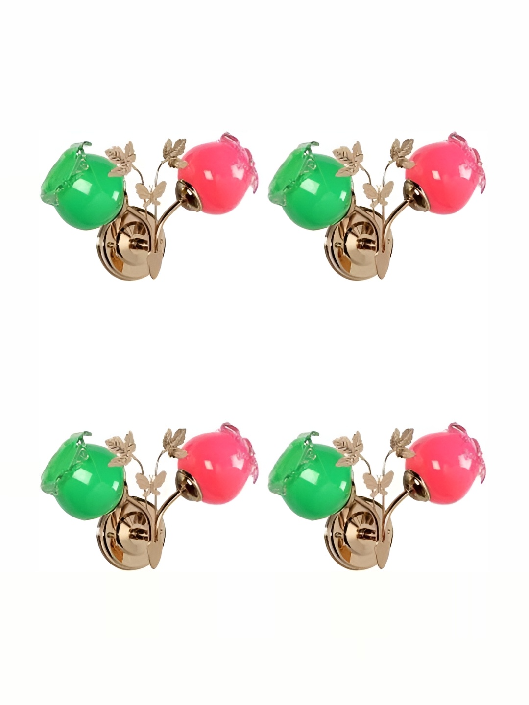 1ST TIME Green & Pink 4 Pieces Glass Traditional Wall Lamp