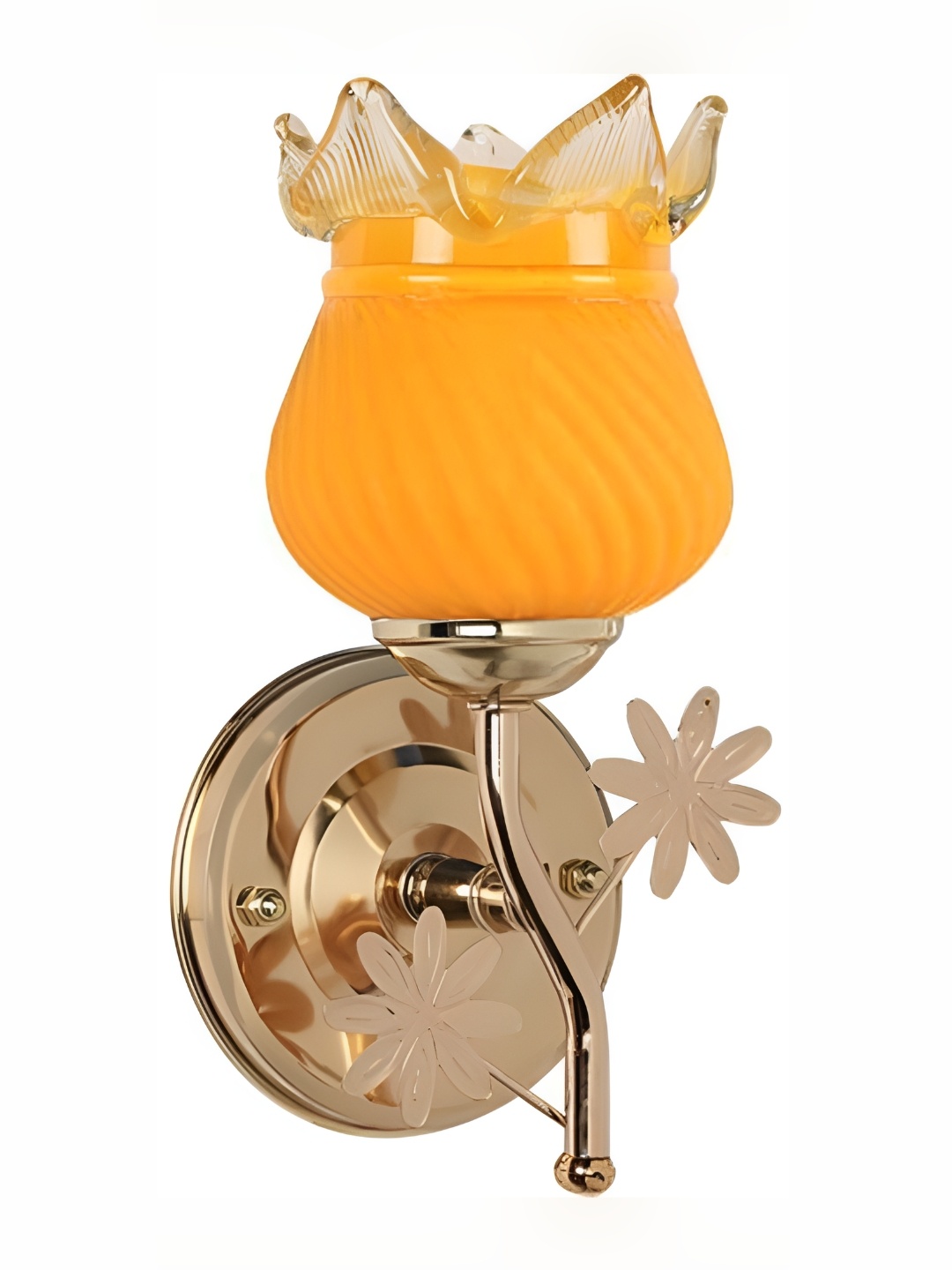 

1ST TIME Yellow & White Glass Textured Contemporary Bell Shaped Wall Lamp