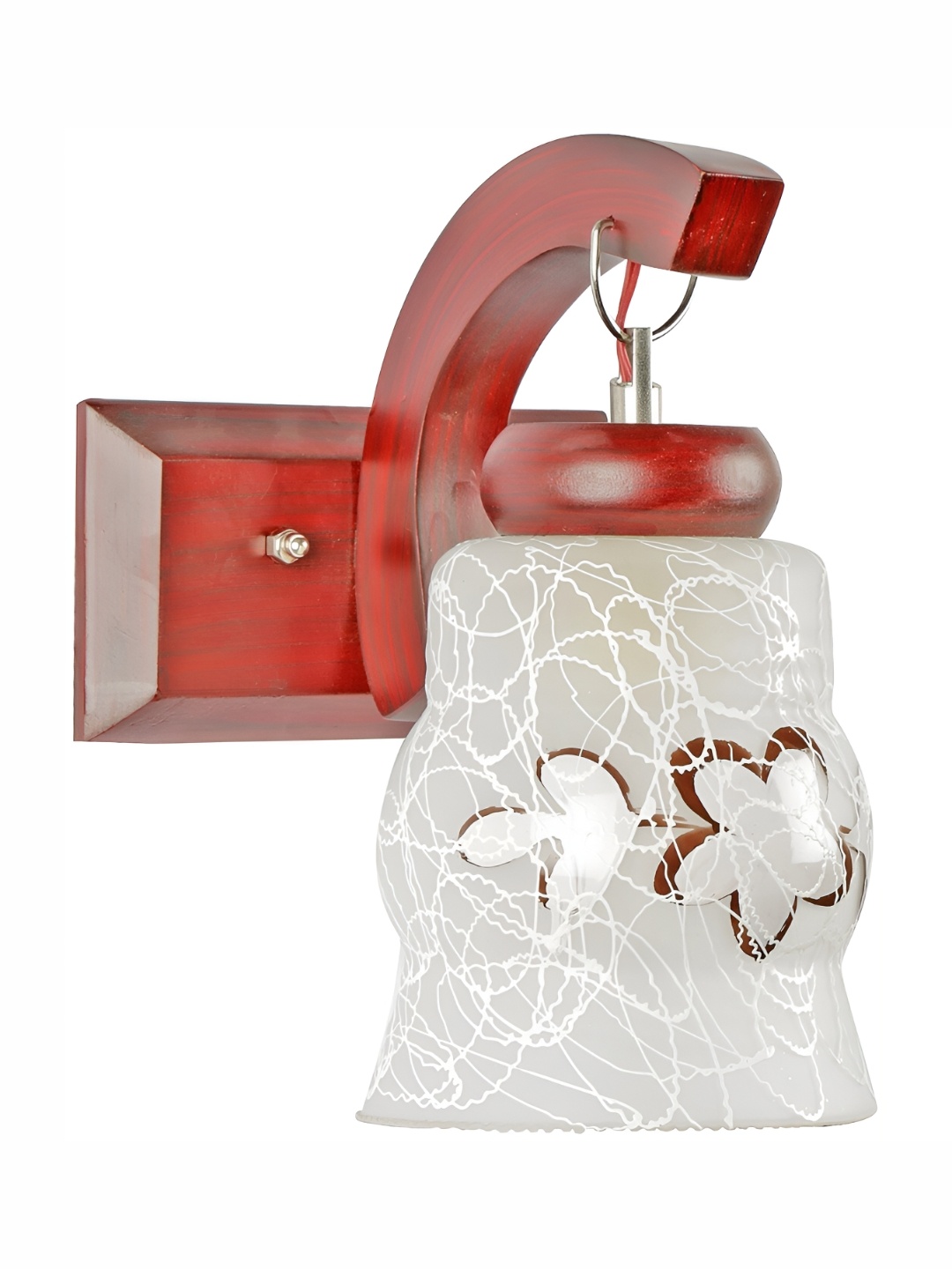 

1ST TIME White & Brown Printed Glass Contemporary Wall Lamp