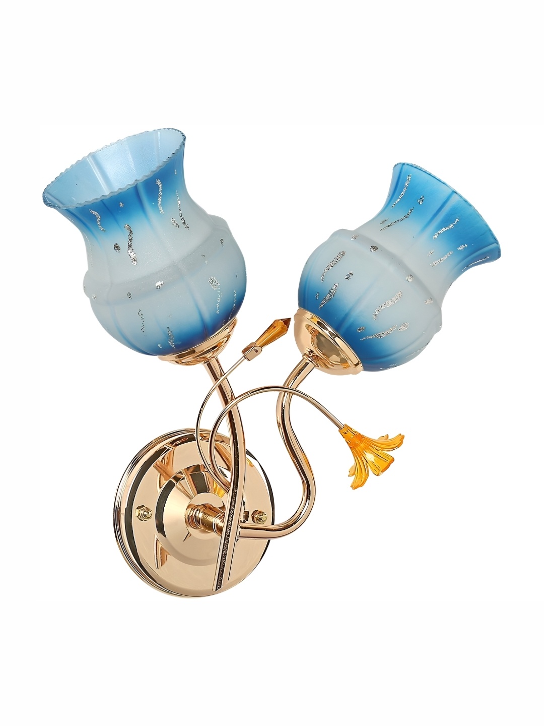 

1ST TIME Blue & White Printed Bell Shaped Contemporary Glass Wall Lamp