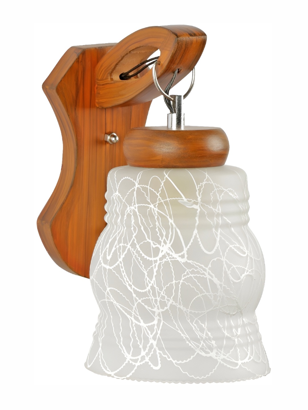 

1ST TIME White & Brown Printed Glass Contemporary Wall Lamp