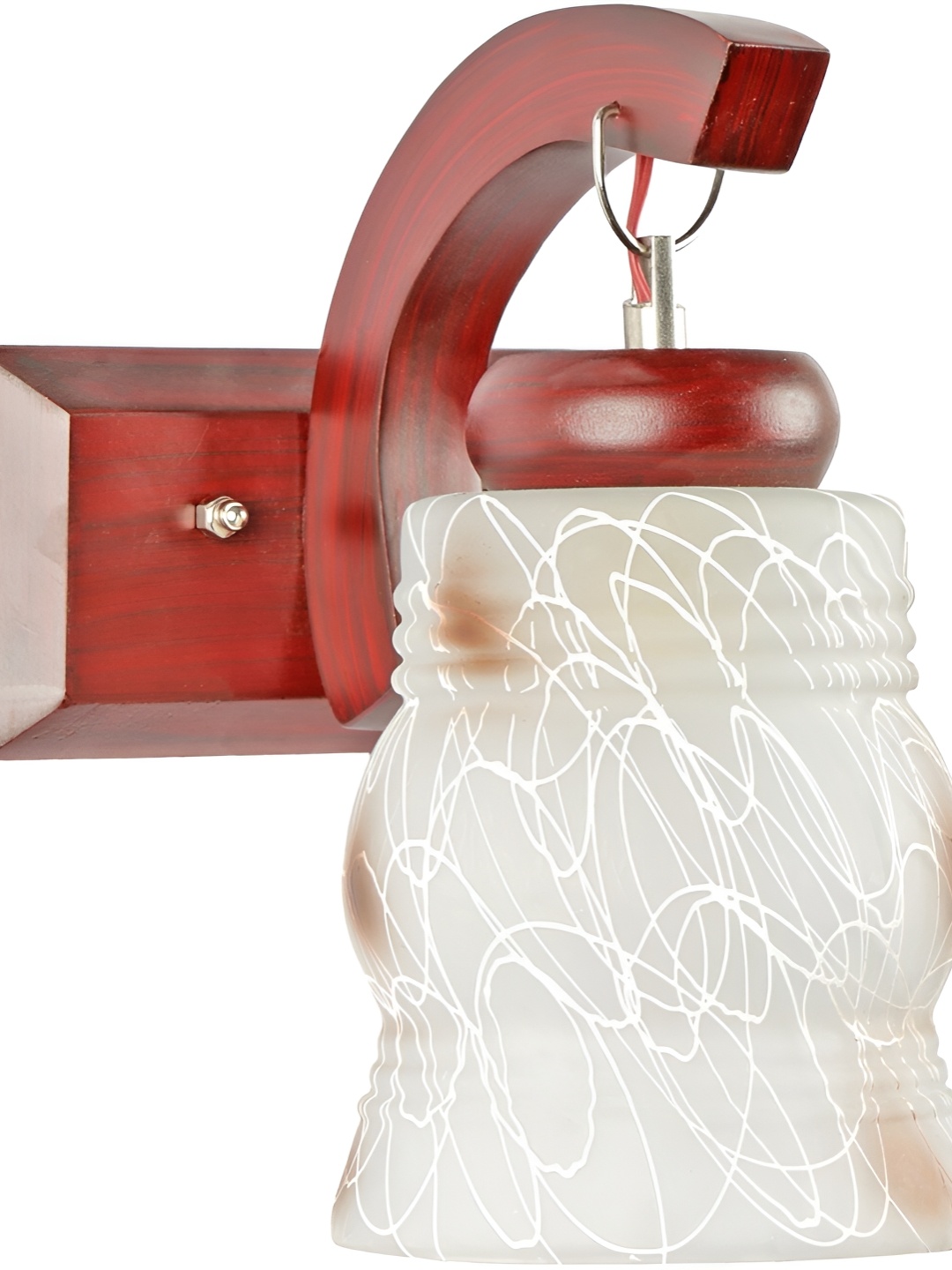 

1ST TIME White & Brown Printed Glass Contemporary Wall Lamp