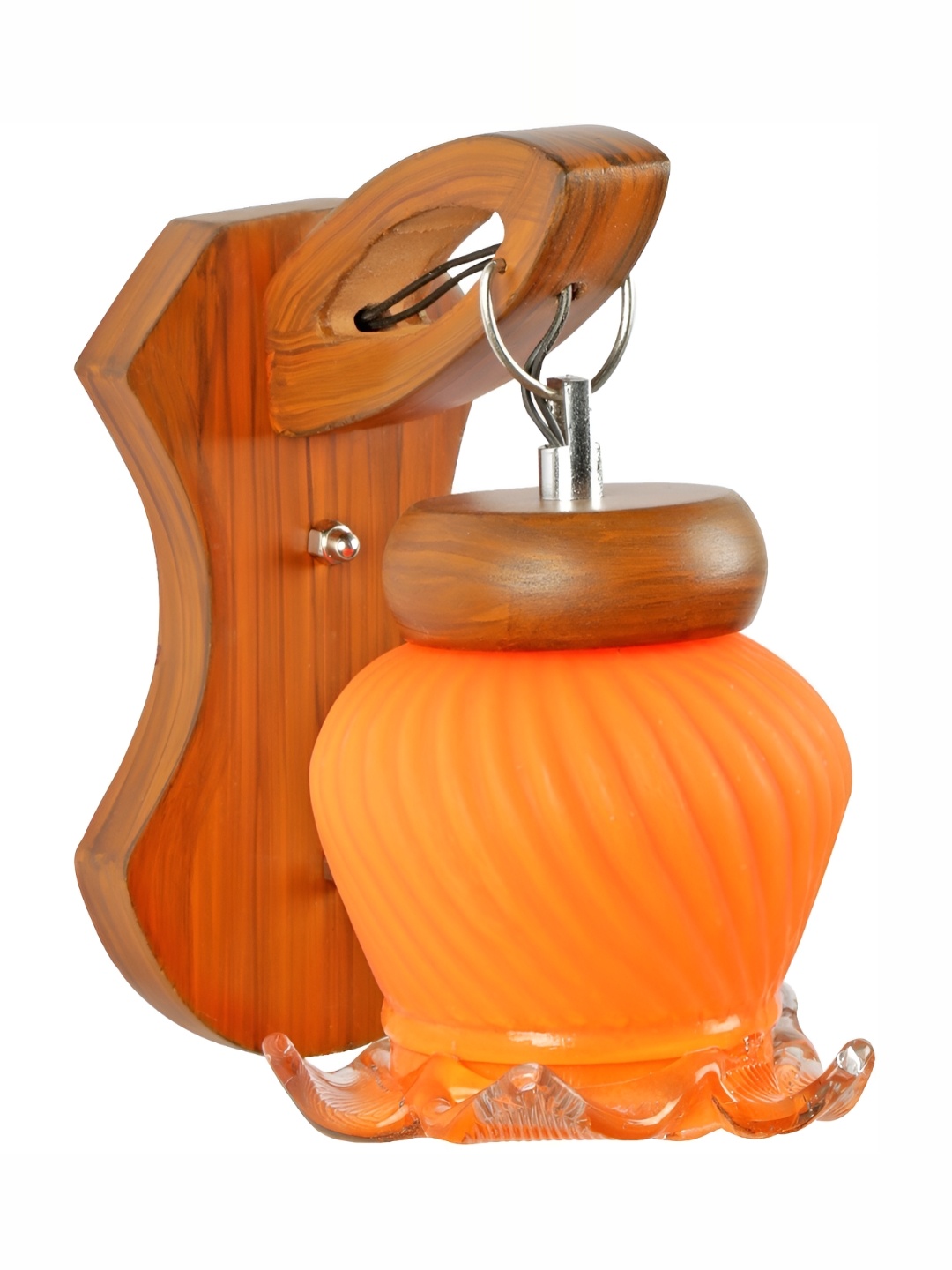 

1ST TIME Brown & Orange Textured Glass Contemporary Wall Lamp