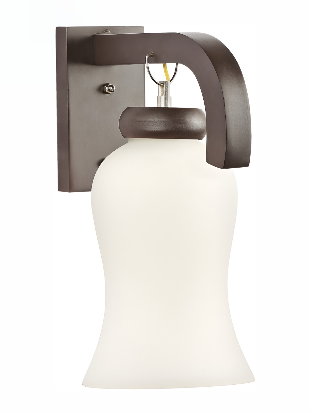 

1ST TIME White & Brown Glass Contemporary Bell Shaped Wall Lamp