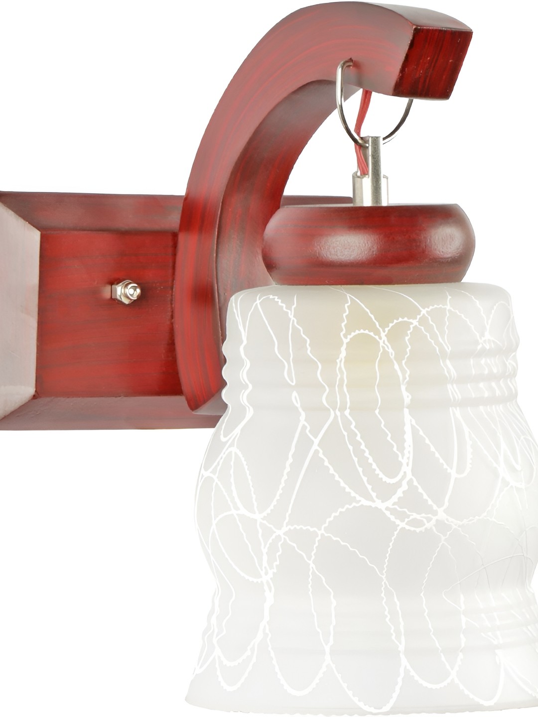 

1ST TIME White & Brown Printed Glass Self Assembly Bell Contemporary Wall Lamp
