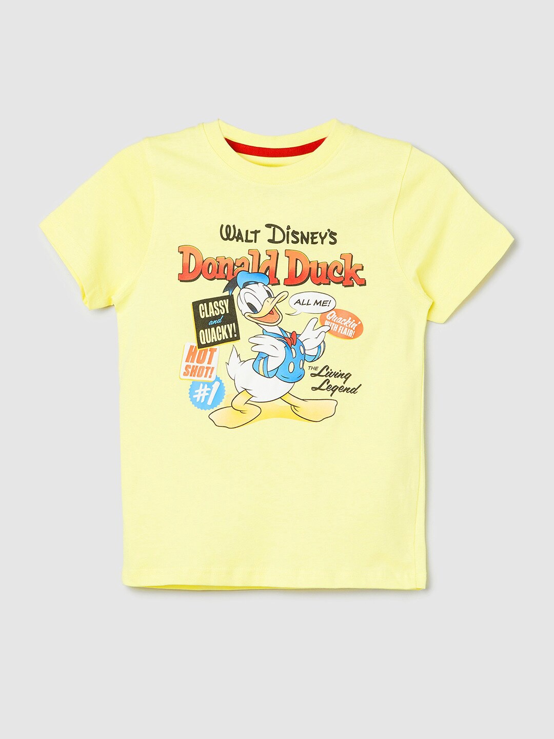 

max Boys Donald Duck Printed Pure Cotton T-shirt, Yellow