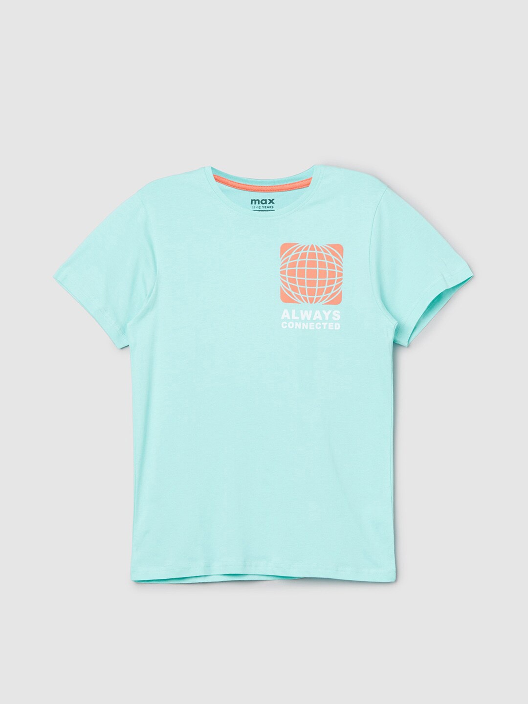 

max Boys Graphic Printed Pure Cotton T-shirt, Blue