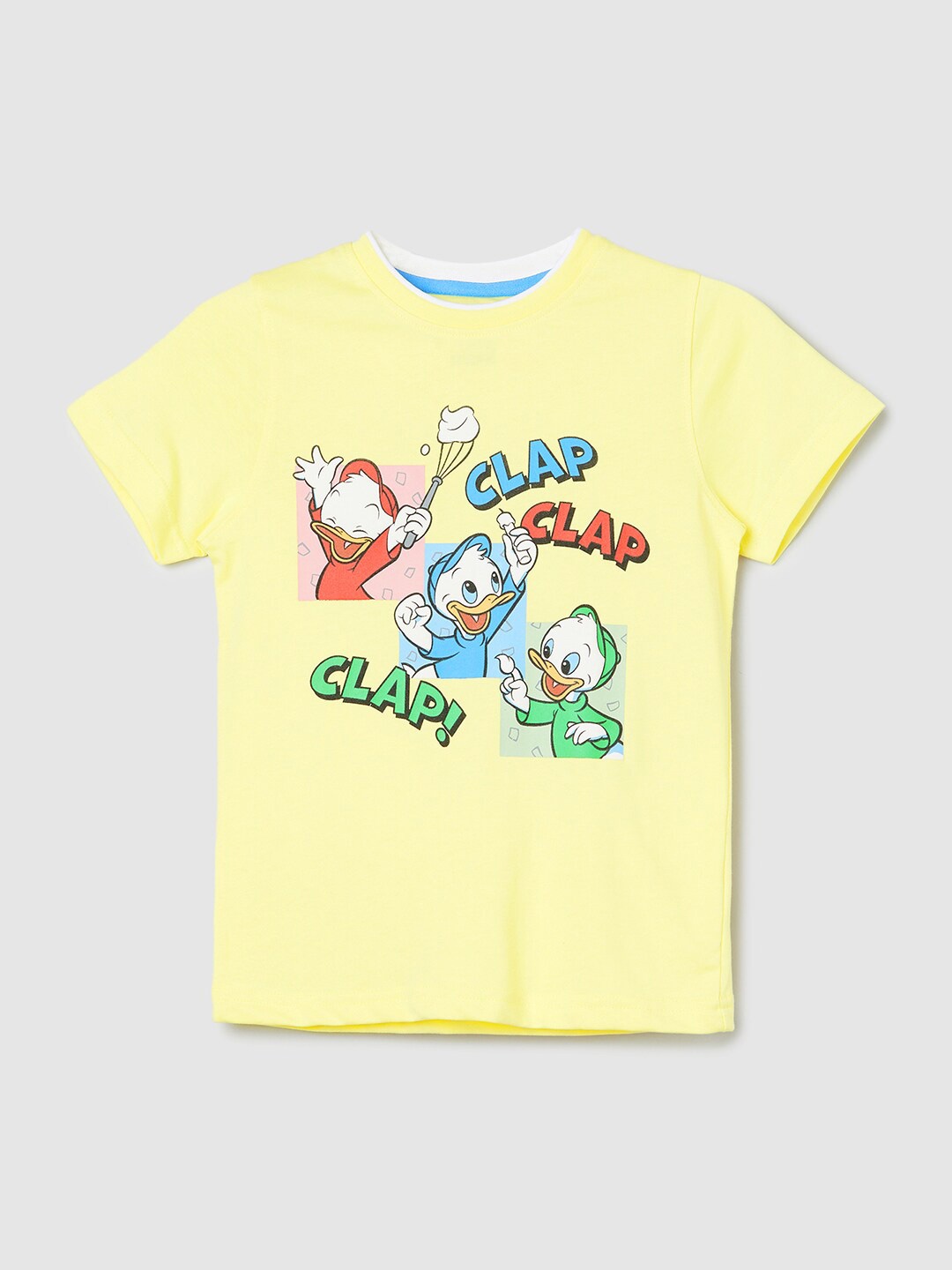 

max Boys Graphic Printed Pure Cotton T-shirt, Yellow