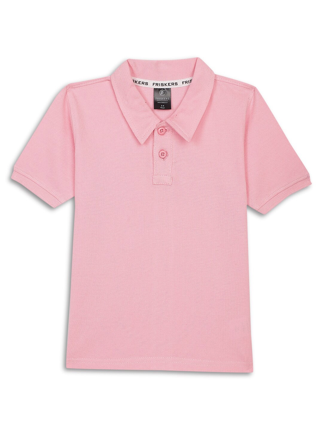 

Friskers Boys Cotton Polo Collar Short Sleeves Pockets Casual T-shirt, Pink