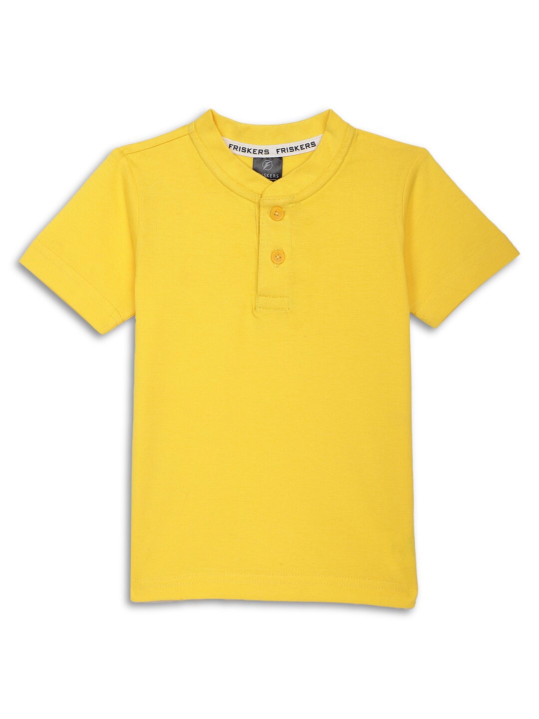 

Friskers Boys Cotton Round Neck Short Sleeves Casual T-shirt, Yellow