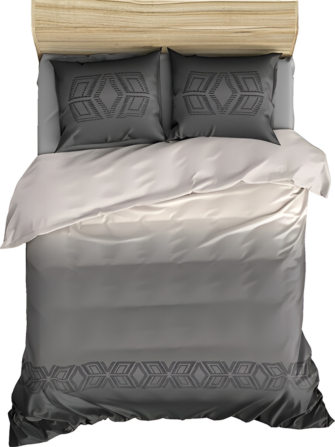 

borato Grey 300 TC Cotton King Bedsheet With 2 Pillow Covers
