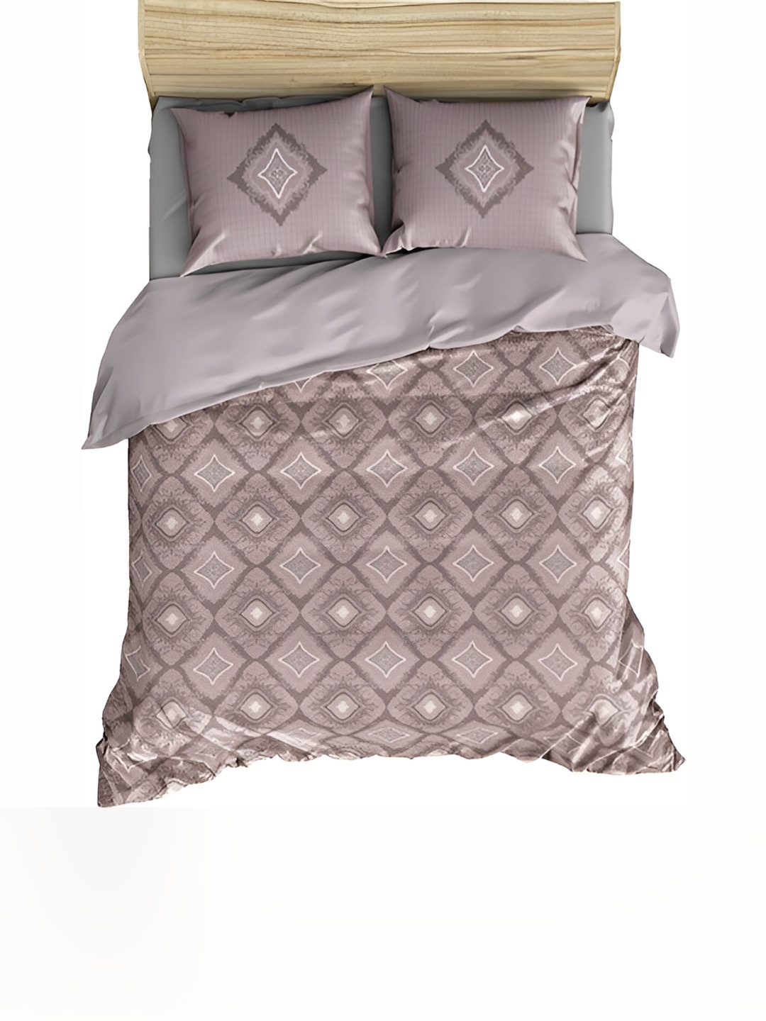 

borato Red & Grey Abstract Cotton 300 TC King Bedsheet with 2 Pillow Covers