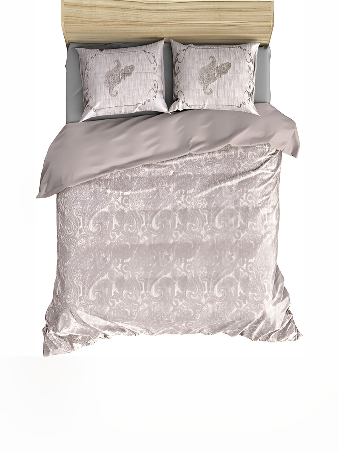 

borato Brown & White Floral Cotton 300 TC King Bedsheet with 2 Pillow Covers