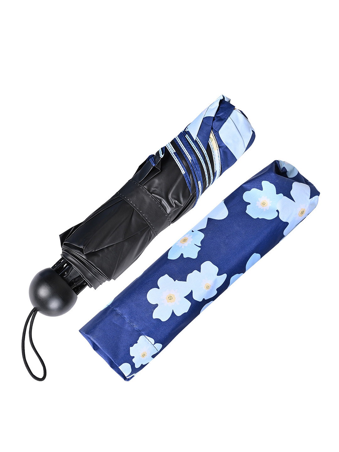 

LOOM LEGACY Manual 3 Fold Floral Umbrellas, Navy blue