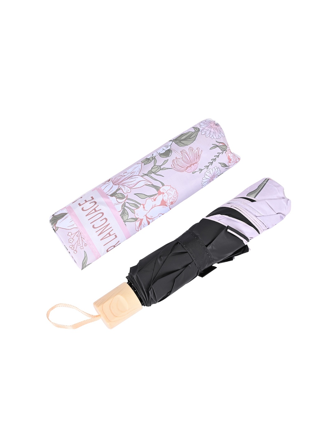 

LOOM LEGACY Manual 3 Fold Floral Umbrellas, Peach