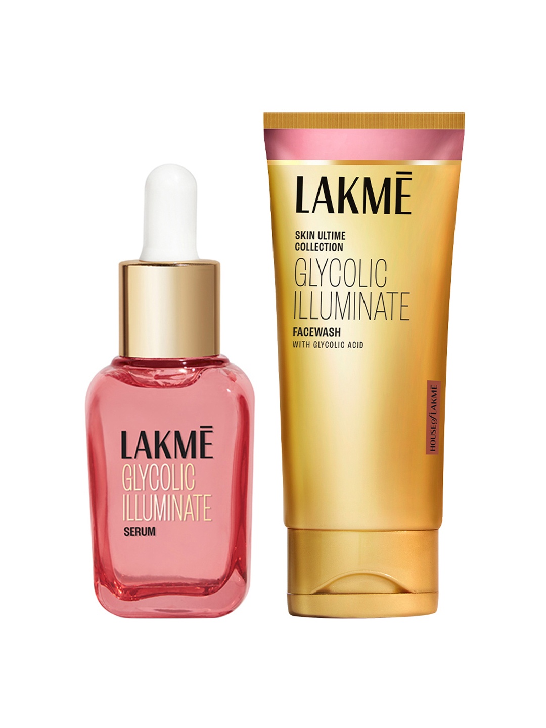 

Lakme Glycolic Illuminate Face Serum 30ml & Facewash with Glycolic Acid 100g, Pink