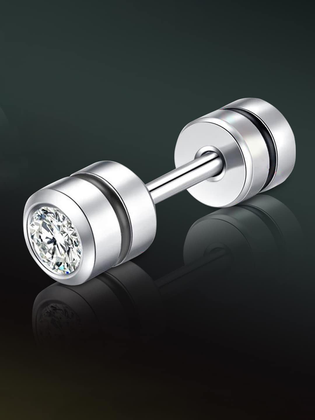 

Peora Men Silver-Plated Contemporary Studs Earrings