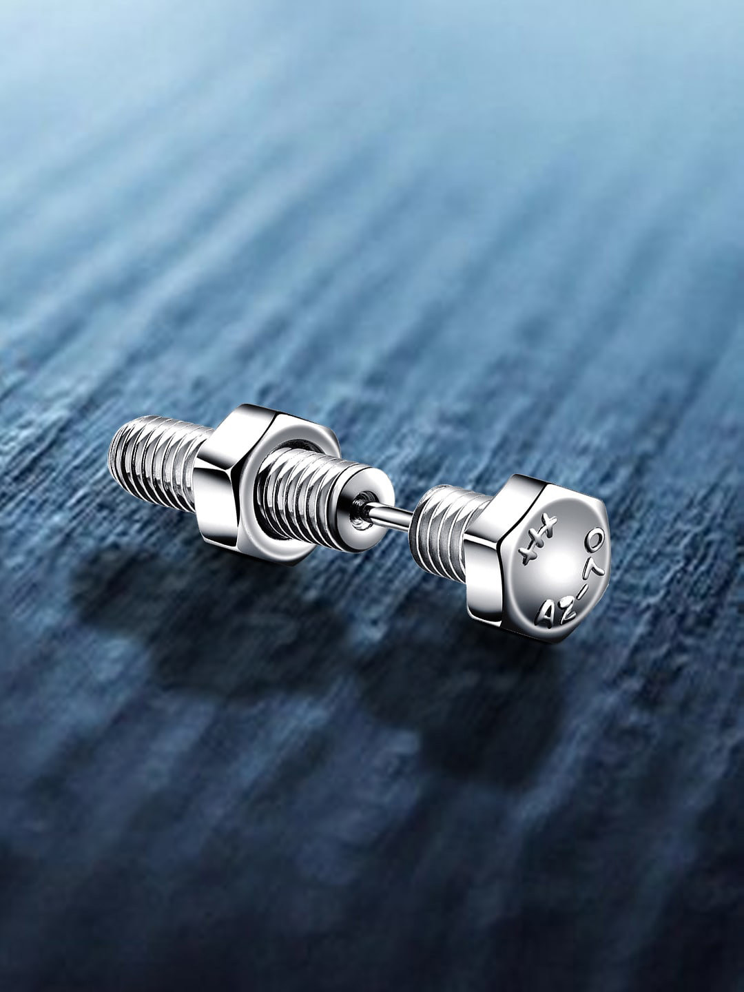 

Peora Men Silver-Plated Stainless Steel Geometric Shaped Stud Earrings