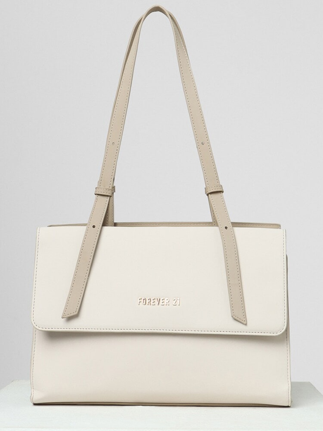 

FOREVER 21 PU Structured Shoulder Bag, Cream