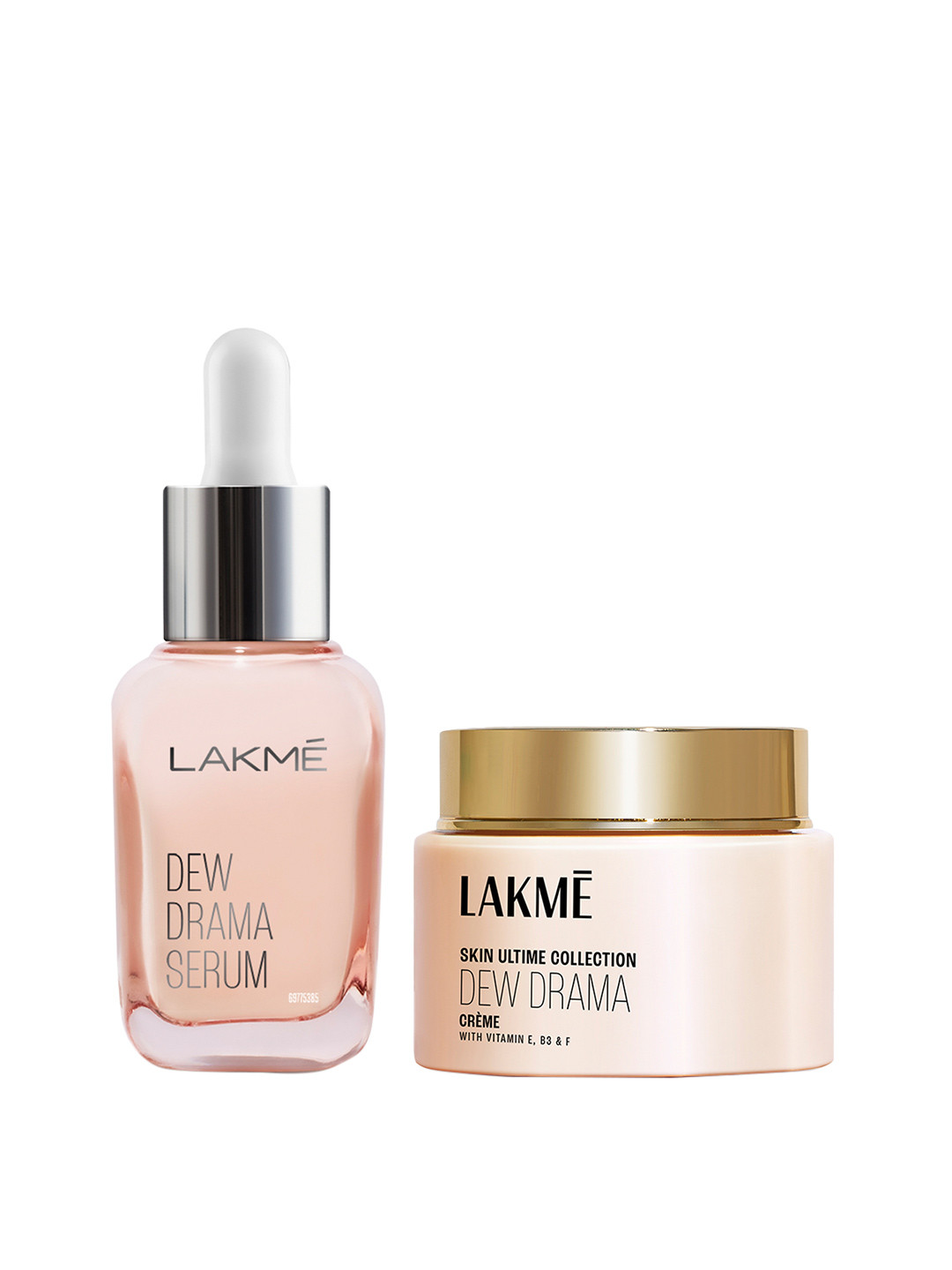 

Lakme Dew Drama Gel Creme with Pro-Ceramides 50g & 6% Vit E + B3 + F Serum 15ml, Pink