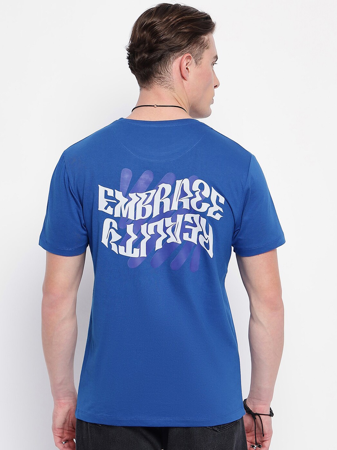 

Wear Your Mind Typography Printed Round Neck Cotton T-shirt, Blue