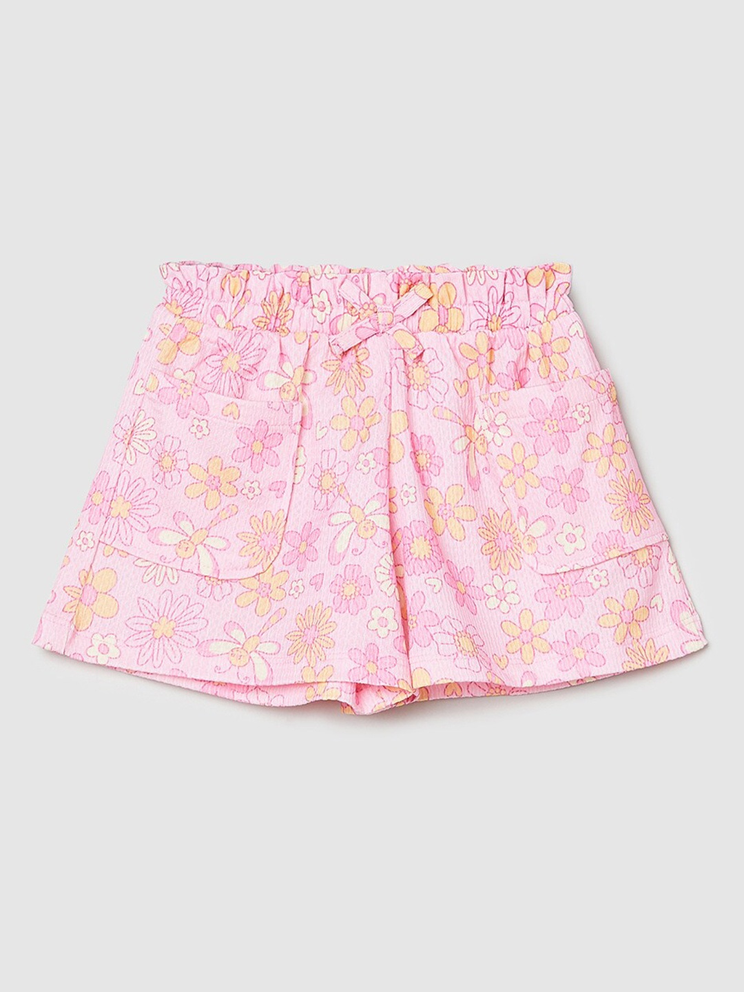

max Girls Floral Printed Shorts, Pink