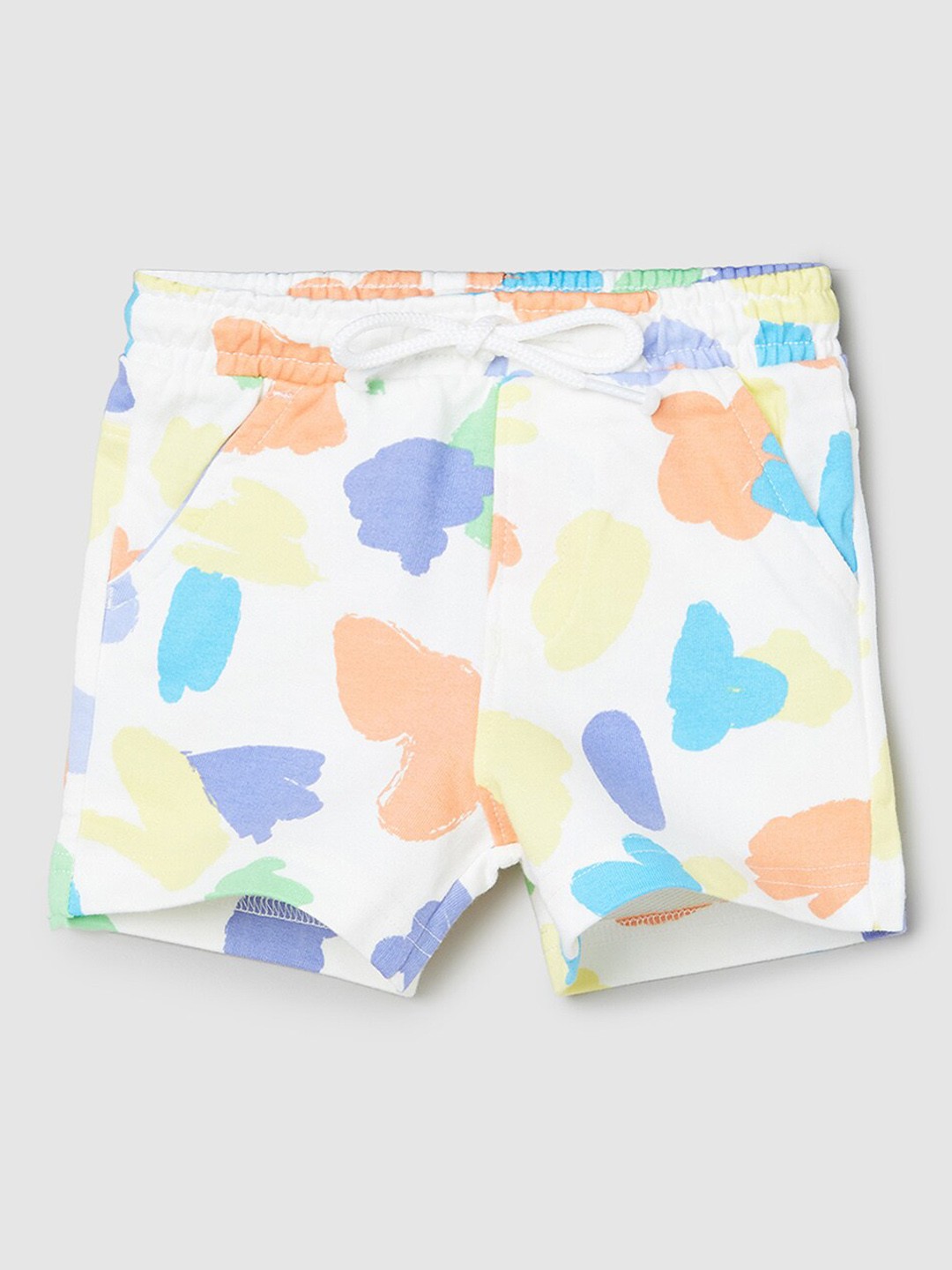 

max Boys Abstract Printed Pure Cotton Shorts, White