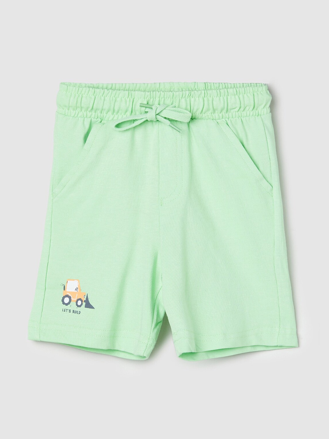 

max Boys Mid-Rise Pure Cotton Shorts, Green