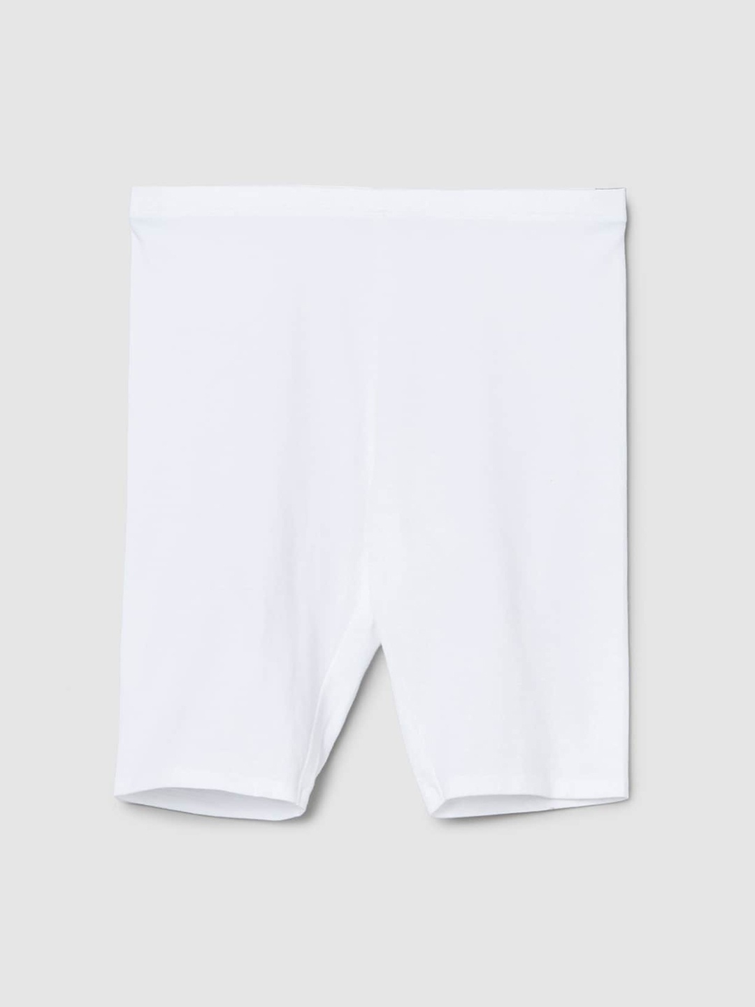 

max Girls Mid-Rise Pure Cotton Shorts, White