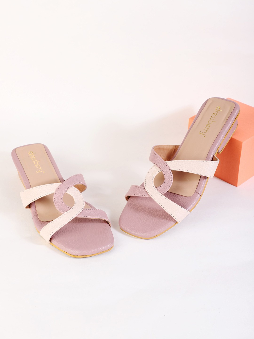 

DressBerry Nude-Coloured Open Toe Block Heels