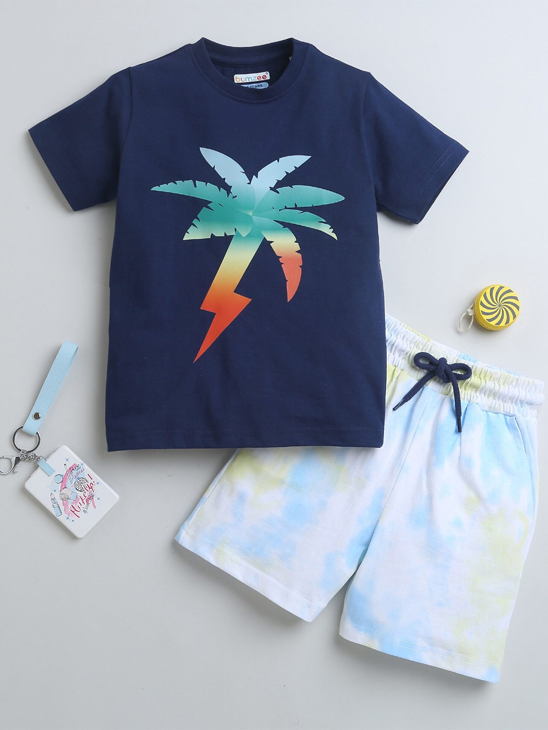 

BUMZEE Boys T-shirt with Shorts, Navy blue