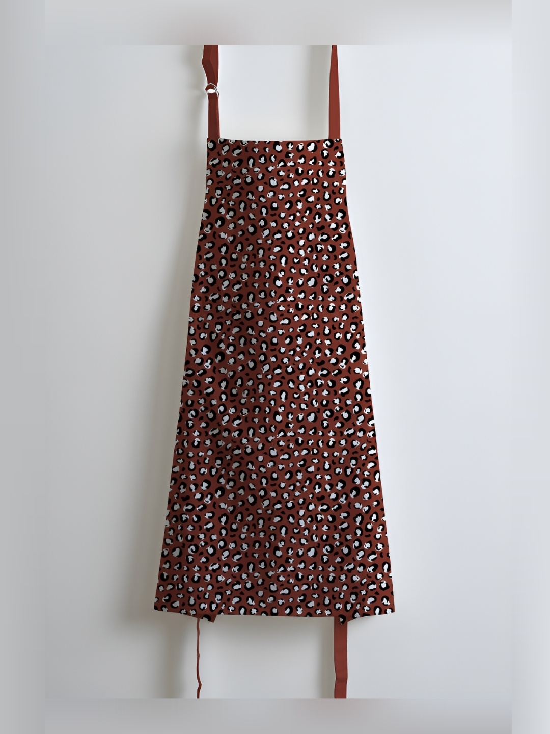 

SKANDA FAB Maroon & White Printed Pure Cotton Apron With Adjustable Straps