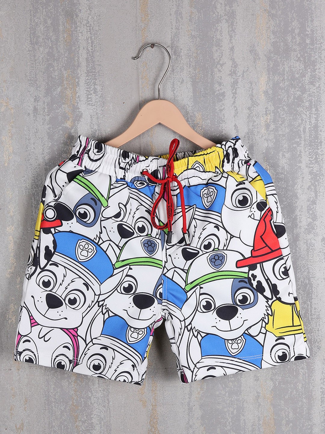 

Albion Boys Mid-Rise Paw Patrol Printed Shorts, White