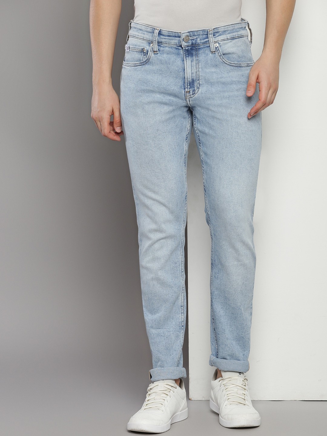 

Calvin Klein Men Slim Fit Heavy Fade Stretchable Jeans, Blue