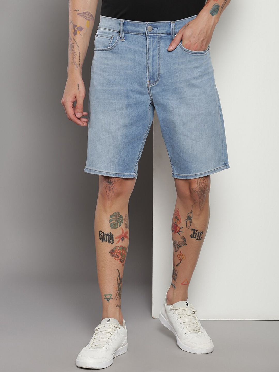 

Calvin Klein Men Mid-Rise Denim Shorts, Blue