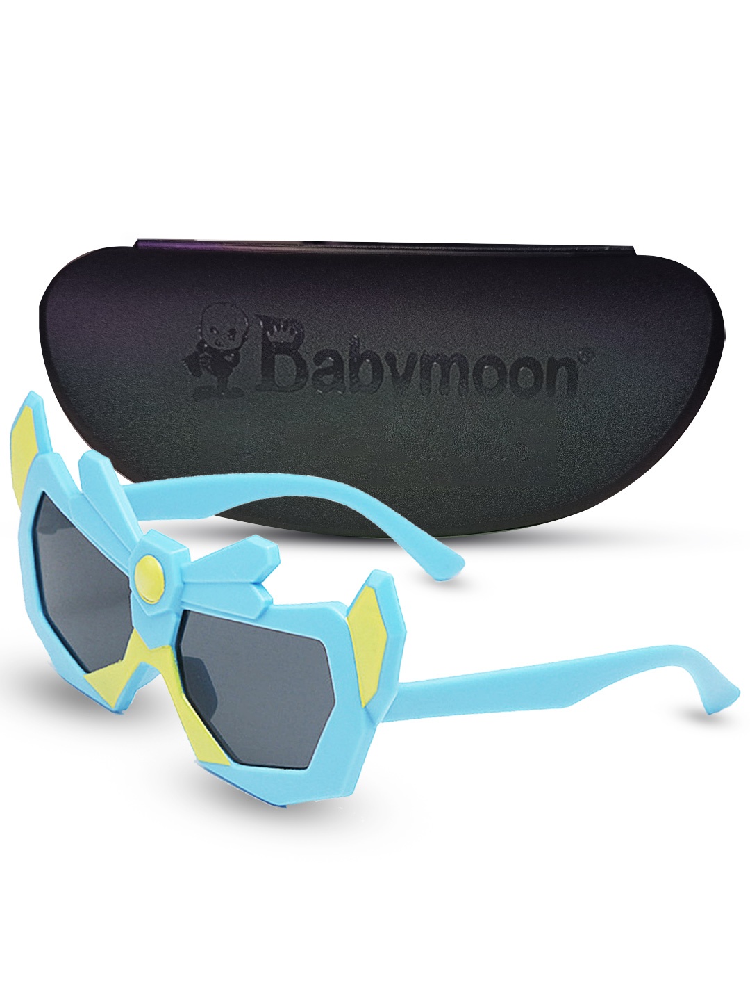 

Babymoon Kids Cateye Sunglasses with UV Protected Lens AC072_Sunglasses_Action_Blue, Grey